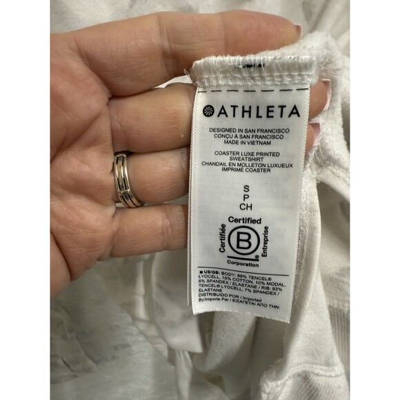 Athleta Chakra Floral Bluff Gray Long Sleeve Balance Printed Pullover - Size Sm - Picture 4 of 8